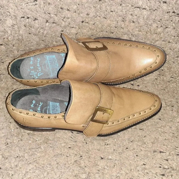 JOHN FLUEVOG-Vintage 2007-Picnic Chianti-Studded Monk Strap-Tan Leather-Sz 6-NM - Picture 6 of 7